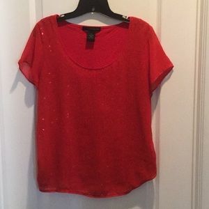 Red top with sequins!!